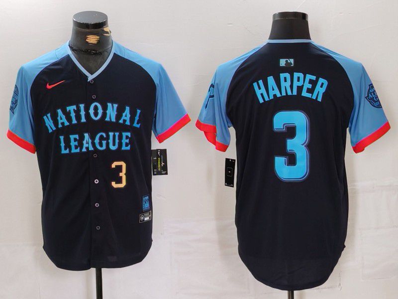 Men Philadelphia Phillies #3 Harper Blue All star 2024 Nike MLB Jersey style 2->philadelphia phillies->MLB Jersey